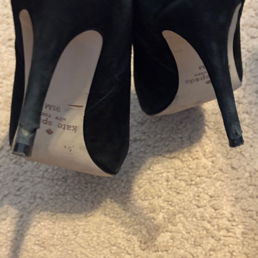 Kate Spade Black Heeled Boots with Gold Accent - Picture 5 of 5